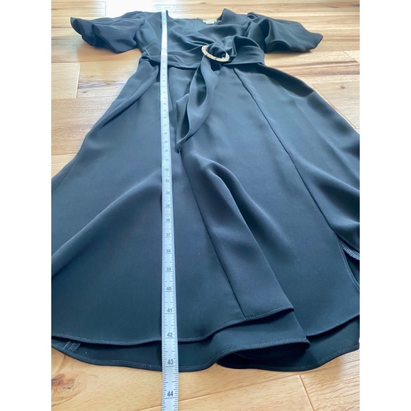 Shoshanna Esmeralda Puff-Sleeve Crepe Dress in Jet Black sz 2 NWT - Picture 12 of 16